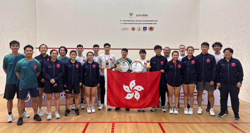 香港壁球隊於馬來西亞古晉舉行的第23屆亞洲壁球個人錦標賽中贏得2金1銅…