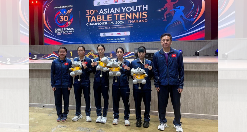 Hong Kong table tennis team clinched 1 silver and 1 bronze medals at the 30<sup>th</sup> Asian Youth Table Tennis Championships held in Bangkok, Thailand… 