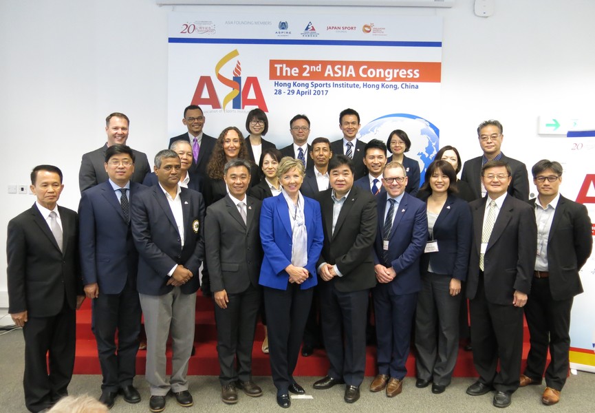 <p>Dr Trisha Leahy BBS, Chief Executive of the Hong Kong Sports Institute (HKSI, 5th left, front row), Mr Tony Choi MH, Deputy Chief Executive of the HKSI (5th right, front row) and Dr Yoriko Noguchi of Japan Sport Council (3rd right, front row) take a group photo with members of the Preparatory Executive Committee of the Association of Sports Institute in Asia and participants from worldwide sport organisations<span lang="EN-US" style="font-family: &quot;Times New Roman&quot;,serif; font-size: 12pt; mso-fareast-font-family: 新細明體; mso-font-kerning: 1.0pt; mso-ansi-language: EN-US; mso-fareast-language: ZH-TW; mso-bidi-language: AR-SA;">.</span></p>
