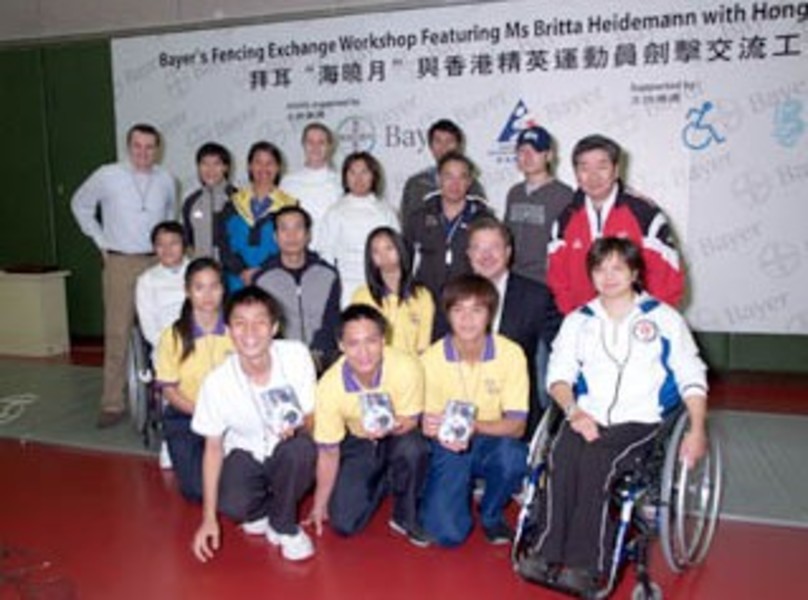 <p>Group photo of the Bayer&rsquo;s Fencing Exchange Workshop</p>
