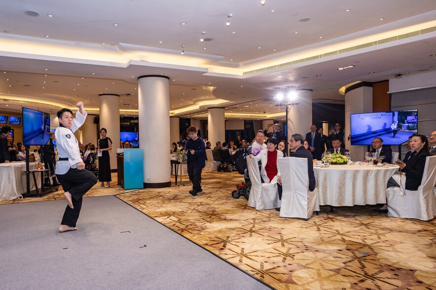 <p>NGD bronze medallist <strong>Ho Nim-ching</strong>, a taekwondo athlete, performed recognised poomsae at the ceremony.</p>
