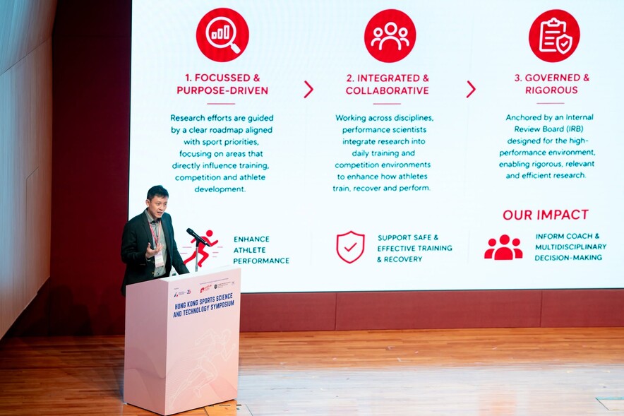 <p>Keynote Speaker <strong>Mr Low Jia Ren</strong>, Deputy Chief, High Performance Sport Institute, Sport Excellence Singapore.</p>

<p>&nbsp;</p>
