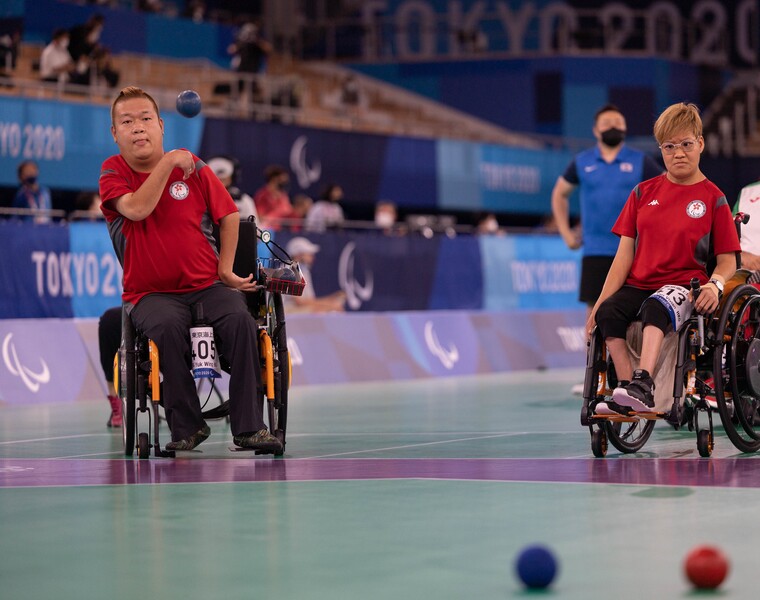 Tokyo Paralympic boccia mixed BC4 pairs event&nbsp;silver medallists