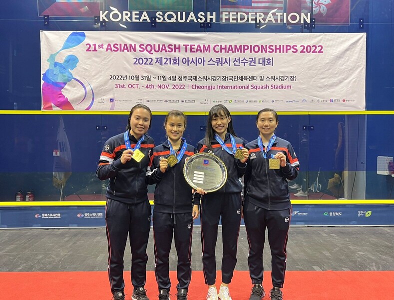 Hong Kong women&#39;s squash team&nbsp;(photo: Hong Kong Squash)