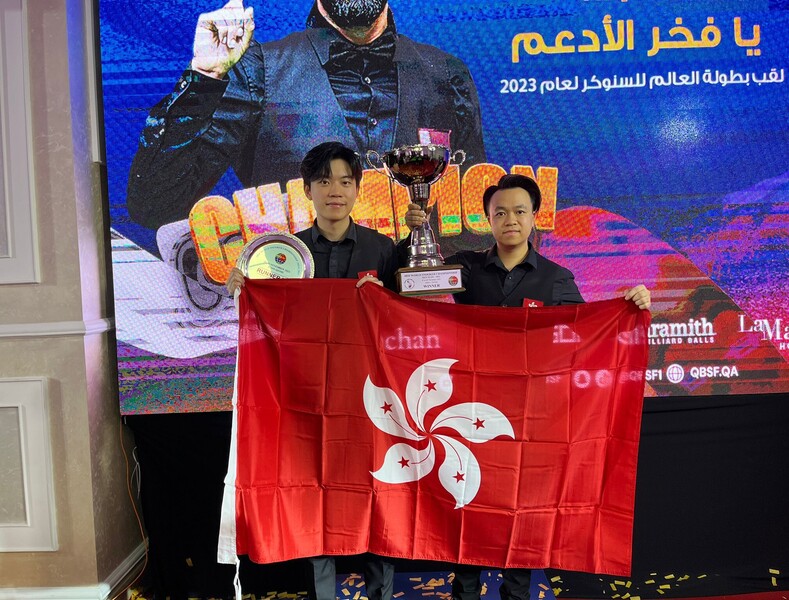 Cheung Ka-wai (left) and Chang Yu-kiu (photo:&nbsp;Billiard Sports