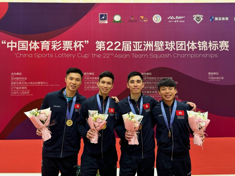 Hong Kong men&rsquo;s squash team (Photo: Asian Squash Federation)