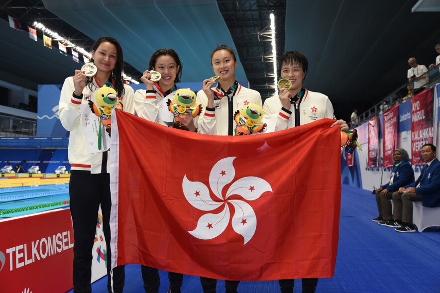 Hong Kong women&#39;s 4x100m freestyle relay team (Photo: UPower)