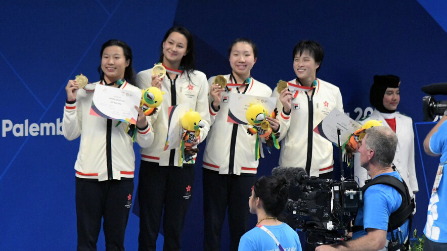 Hong Kong women&#39;s 4x200m freestyle relay team (Photo: UPower)