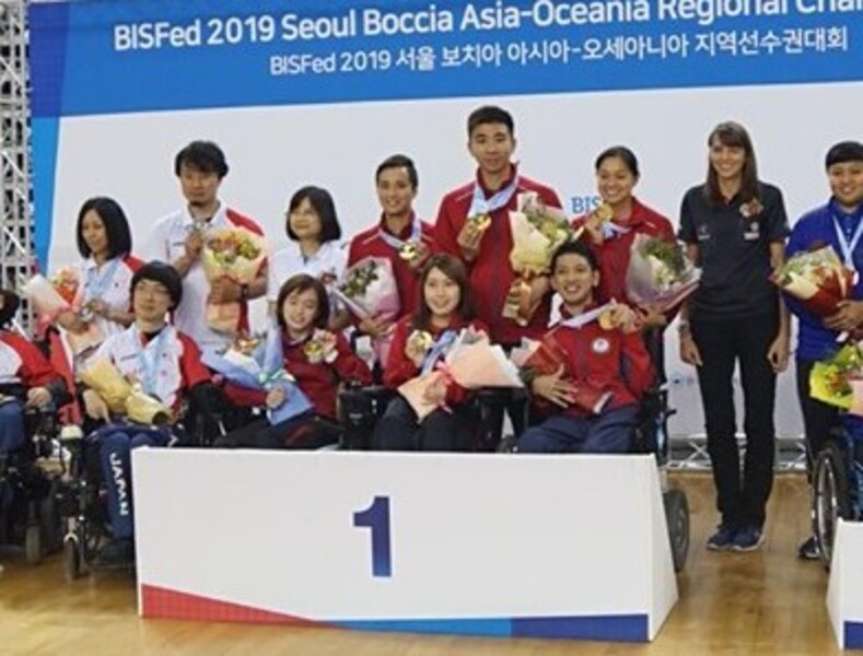 BC3 pairs champions Liu Wing-tung, Ho Yuen-kei and Tse Tak-wah (front